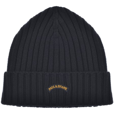 Paul And Shark Wool Beanie Hat Black Mainline Menswear